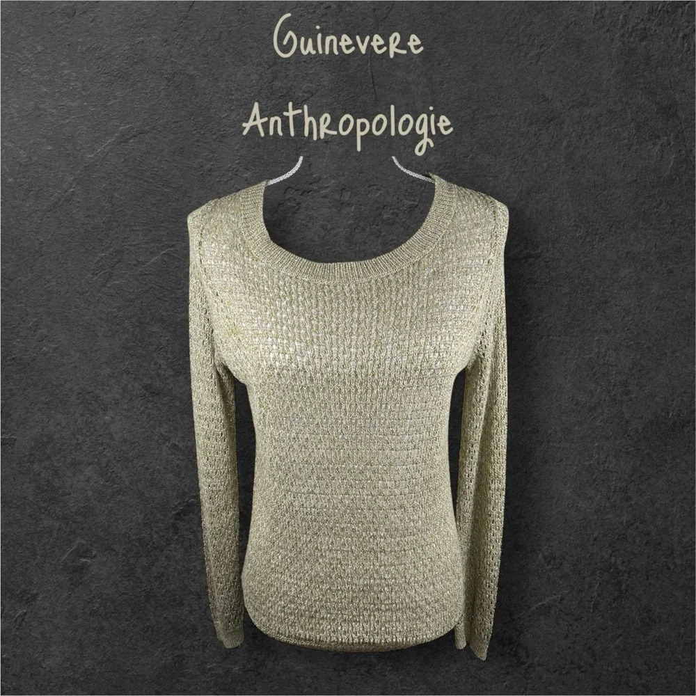 Anthropologie | Guinevere | Golden Olive Hemp Sweater